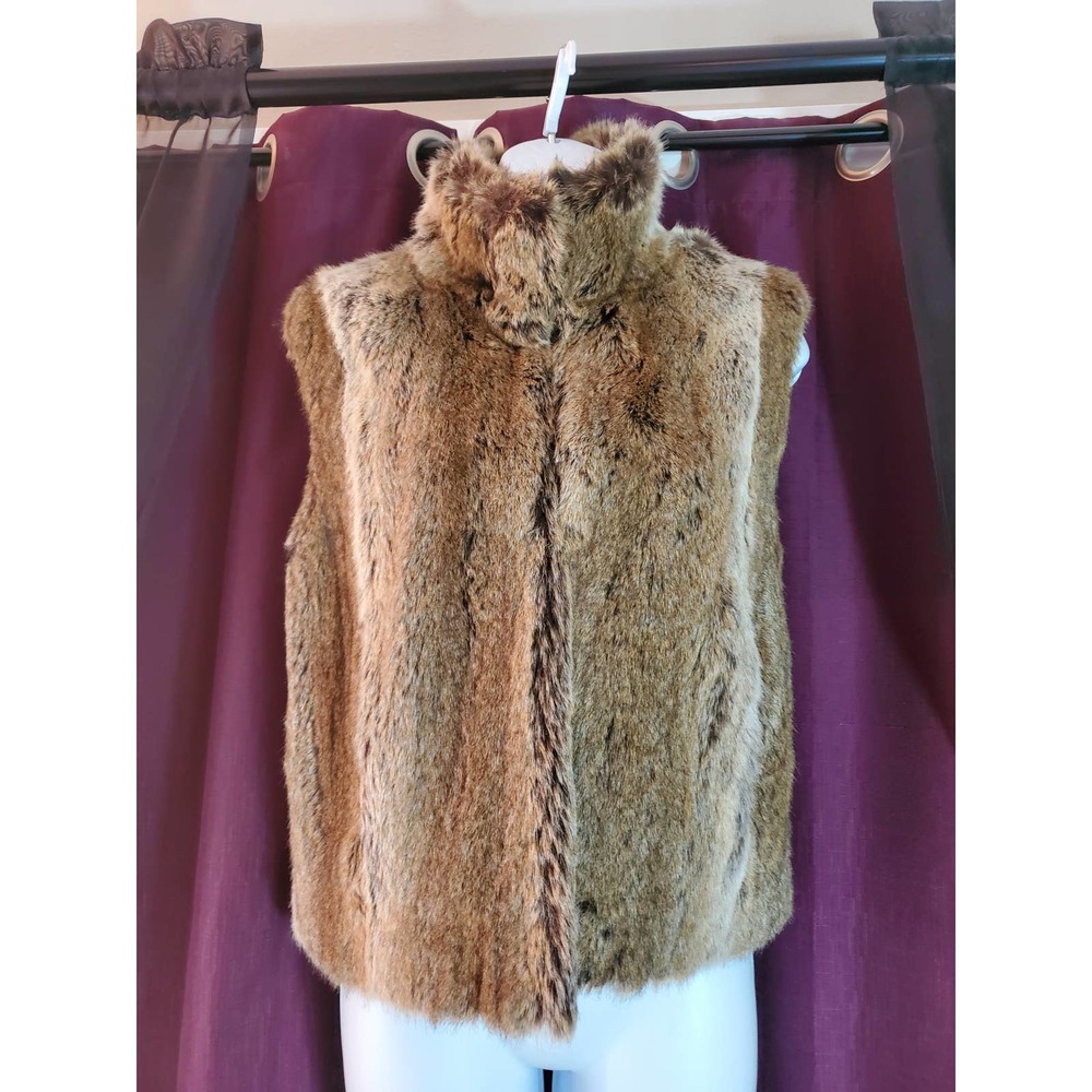 Lauren Ralph Lauren Size L Fully Lined Faux Fur Vest